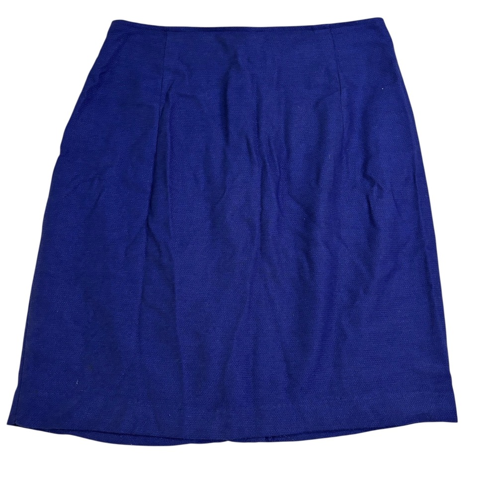 Paul et Duffier A line Full Midi Skirt Royal Blue Pleated Career Size  6